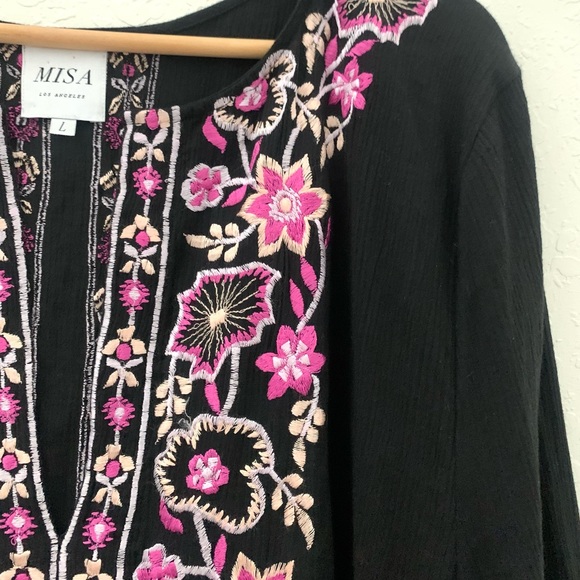 Misa Los Angeles Black Embroidered Dress - Picture 5 of 14